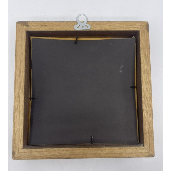 2 Vtg Needle Point Framed Wall Art Brass Frames Floral 6x6" 70s Retro - Picture 4 of 16